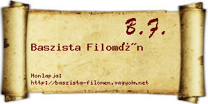 Baszista Filomén névjegykártya
